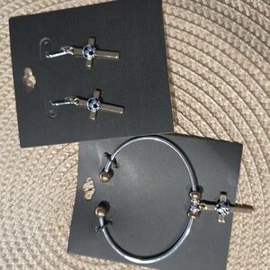 Christian Soccer Bracelet and Earrings Set
